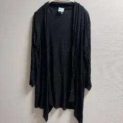 イナフアバウトミー ロングカーディガン ブラック 薄手 羽織り 訳あり