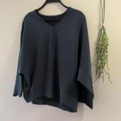 COMME CA ISM チュニック Vネック ドルマンスリーブ　くすみグリーン