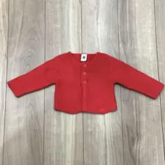 プチバトー　ニットカーディガン　赤