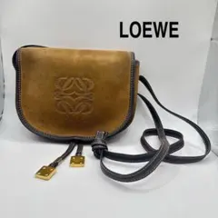 LOEWE ロエベ アナグラム スエード ショルダーバッグ 斜め掛け ブラウン