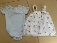 フリル付き水色ロンパース・ドレス