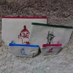 雑誌付録 ムーミン ミー スナフキン ポーチ 4点セット