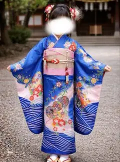 七五三　着物セット　7歳　水色　ピンク色　青色