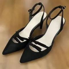 ブラック スエード ポインテッドトゥパンプス　RANDA