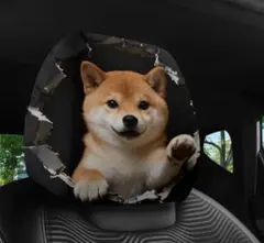 ♡新作♡柴犬 黒柴 笑顔 ヘッドレストカバー 2枚セット カー用品