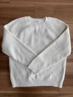 UNIQLO ケーブル編み綿入りニット160 オフホワイト