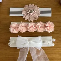 手作り ヘアバンドセット 花飾り リボン