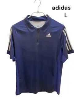 adidas ポロシャツ Lサイズ 青