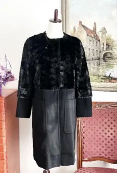 美品　Max Maraマックスマーラ Studio コート　ミンク ウール 黒