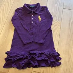 Ralph Lauren 紫 長袖フリルワンピース 4T