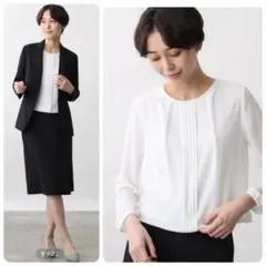INDIVI ブラウス 洗える 皺になりにくい ホワイト 美品 裏地あり