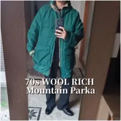70s 白タグ　ウールリッチ　マウンテンパーカー グリーン　YR13