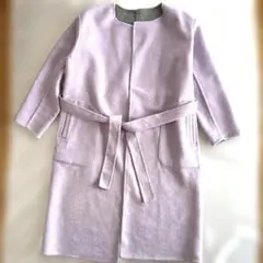 美品！LEPSIMリバーシブルノーカラーコートフリーサイズ