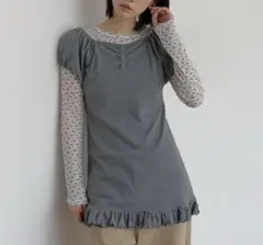 UNE MANSION パフスリーブフリルミニワンピース