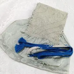 C5 帯揚げ 帯締め セット しぼり ブルーグレー