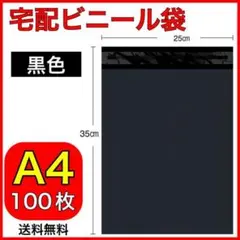 宅配ビニール袋 100枚 A4 ブラック テープ付 梱包袋 宅配用 宅急便 最