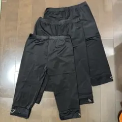 【3枚セット】レギンス スパッツ 伸縮性 パンツ 膝丈 7分丈 ブラック