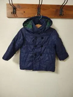 USED★MIKI HOUSE ネイビー ダウンコート 90★⑨-6