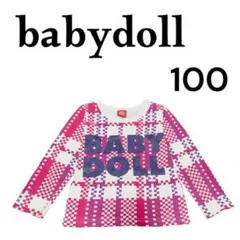 babydoll ベビードール ロングtシャツ  チェック 100