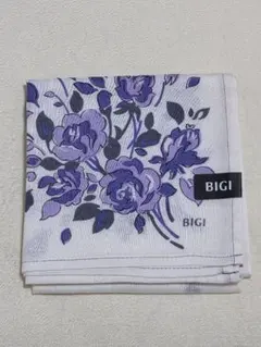 【新品】BIGI 大判ハンカチ 花柄 パープル