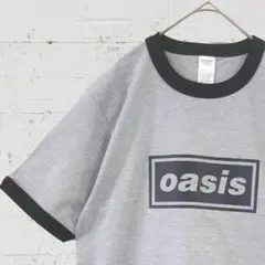 【Lサイズ】oasisリンガーTシャツグレー古着ヴィンテージロックバンドTのサムネイル