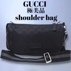 極美品 GUCCI シェリー ショルダーバッグ 斜め掛け ナイロン ブラック