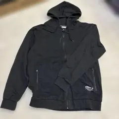 adidas フルジップパーカー ブラック　インポート古着