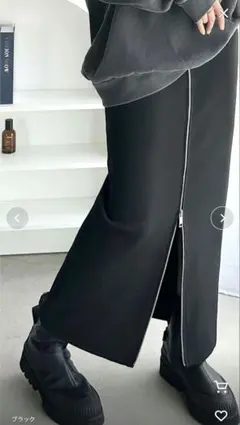 ブラック タイトスカート フロントジッパー Lサイズ