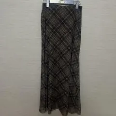 ZARA チェック柄 ロングスカート Sのサムネイル