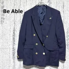 ビーエイブル　ジャケット　ネイビー ダブルブレスト　M キュプラ&毛素材　美品