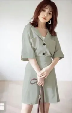 GRL グレイル オープンカラーシャツ Xスカートセットアップ