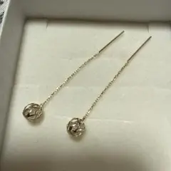 ツツミK 10ゴールドクリスタルボールアメリカンピアス