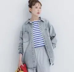 coca オーバーサイズデニムジャケット グレー Mサイズ デニムシャツ コカ