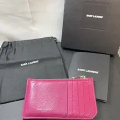 sh3856 SAINT LAURENT コインケース カードケース ピンクのサムネイル