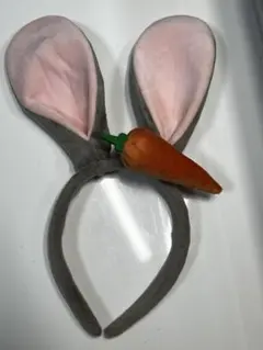 ウサギ耳カチューシャ ニンジン付き