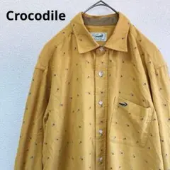 【かわいい】クロコダイル 長袖シャツ ドット 男女兼用 オレンジ M
