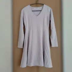 SPIRAL GIRL グレー薄紫 フレアワンピース