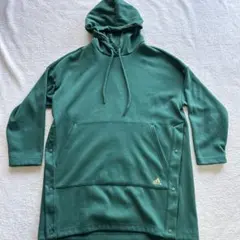 ま*る様 adidas フーディーワンピース　グリーン系　Lサイズ