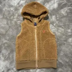 gymphlex フード付きボアベスト ブラウン