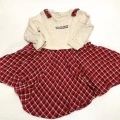 110ハッシュアッシュ　肩リボンドッキングワンピ