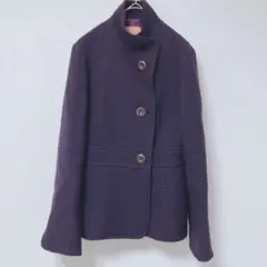 SunaUna ショートコート　ジャケット　ピーコート　コート　パープル　M