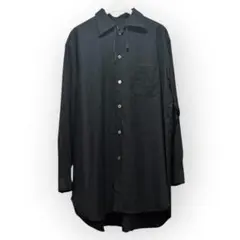 Y's Yohji Yamamoto ブラック ウールシャツ 長袖シャツのサムネイル