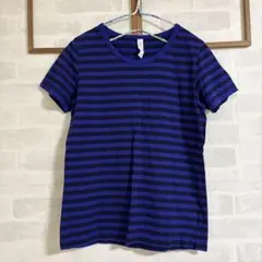 prit 青と黒のストライプ 半袖Tシャツのサムネイル