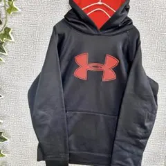 UNDER ARMOUR アンダーアーマー ビッグロゴパーカー 黒赤 裏起毛