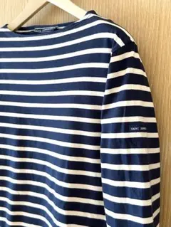【SAINT JAMES 】薄手カットソー七分袖　ネイビー×ホワイト　US36のサムネイル
