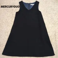 MERCURYDUO Vネック ノースリーブワンピース ネイビー F