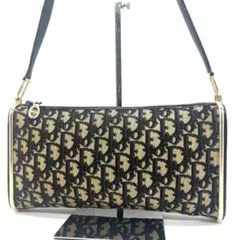 【美品】Dior アクセサリーポーチ ワンショルダー トロッター キャンバス