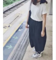 ニコアンド コットンエッグパンツ 黒 ブラック
