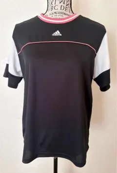 adidas スポーツTシャツ メッシュ 黒/白/ピンク M- L