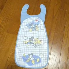 ♥美品♥　ミッキーマウス お食事ロングエプロン 水色